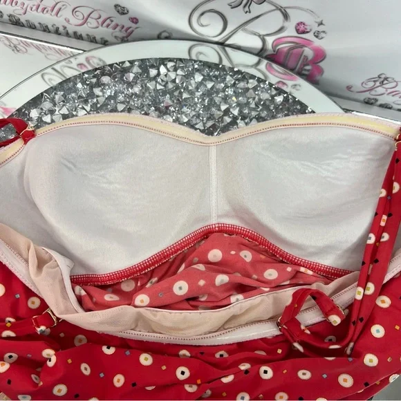 Captiva by Christina bikini tankini top shirt dotted Polka Dot Women's Top - Picture 9 of 13